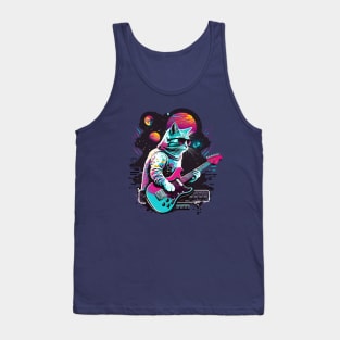 Space Cat Guitar Tank Top